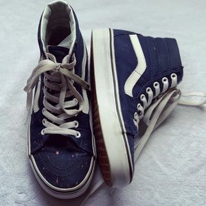 Bleach splattered blue vans